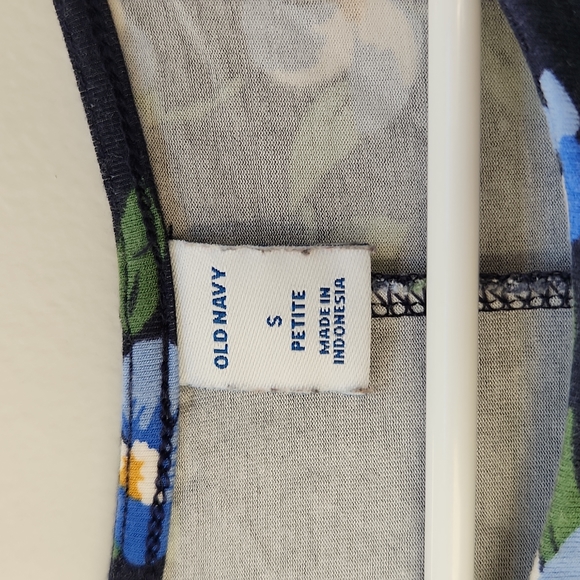 Old Navy Navy Blue Floral Dress Blue and White Flowers Women's Small Petite - Picture 3 of 4